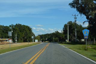 County Road 21 travels 8.60 miles between CR 315 at Orange Springs and SR 20 at Baden Powell Road by Morris Lake.