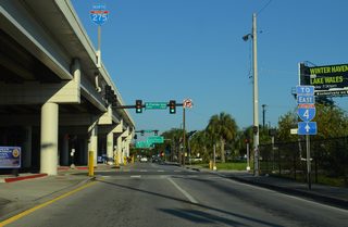 Florida Avenue, two blocks east of Tampa Street, carries U.S. 41 Business north to Tampa Heights.