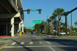 Scott Street intersects Marion Street on the north side of the HART Marion Transit Center.