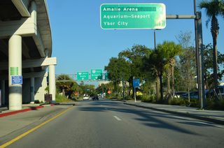 Motorists departing from I-275 north are directed onto Scott Street east to Orange Avenue south for Channelside, Ybor City and Amalie Arena.