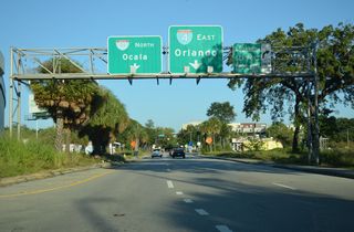 These overheads on Scott Street east at Morgan Street were replaced in 2016. Ramps for I-275 and I-4 east depart from Orange Avenue just ahead.