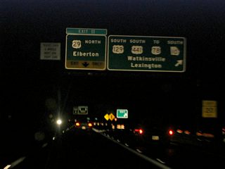 Continuing east from North Avenue (Exits 11B/A), SR 10 Loop meets U.S. 29 at a three quarter cloverleaf interchange (Exits 10C/D / old Exit 11). U.S. 29 south combines with U.S. 129-441/SR 10 Loop to loop around Athens to the east and south. U.S. 29 north splits with SR 72 east to Elberton in 1.2 miles.