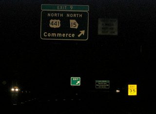 U.S. 129 south combines with SR 10 Loop east to Exit 12 (old Exit 9), where U.S. 441/SR 15 south tie into the Athens Perimeter Highway. U.S. 441 joins Athens with Commerce, 16 miles to the north. U.S. 441 south follows the freeway loop south with U.S. 129 to Exit 4 (Macon Highway).