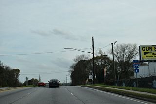 A trailblazer for Interstate 285 stands along U.S. 23/SR 42 south of Key Road.