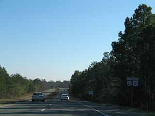 U.S. 25/301 ascend over a CSX Railroad line just beyond the separation with U.S. 84.