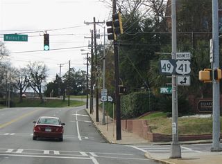 SR 19/49 (Spring Street) south separate at Walnut Street. SR 19 accompanies the remainder of U.S. 41BU west to U.S. 41 (Pio Nono Avenue).