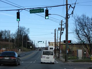 Houston Avenue returns to U.S. 129/41BU-SR 11 (Broadway) north and U.S. 80/SR 22 east at Concord Street.