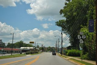 Clinton Street (old SR 22) west ahead of Eatonton Highway and the Gray city center. Prior to 2017, U.S. 129/SR 44 followed Eatonton Highway north.