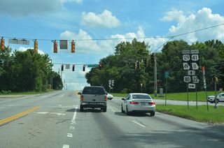 The first acknowledge of U.S. 41BU on U.S. 129 south is the shield assembly posted at the west split of U.S. 80.
