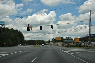 Joycliff Road and Old Gray Highway north come together at the first traffic light along U.S. 129 (Gray Highway) northbound in Jones County. Joycliff Road is a minor arterial leading 2.80 miles southeast to SR 49 (Millerfield Road).