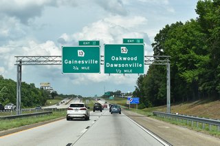 SR 53 travels 11 miles south from Exit 16 to Road Atlanta, Lanier National Speedway, and Interstate 85 at Braselton.