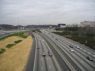 Roadways from I-75 and I-85 south come together at the Brookwood Interchange adjacent to the 17th Street Bridge.