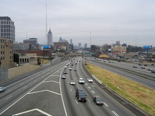 Interstate 85 separates from I-75 below the 17th Street Bridge at Exit 251.