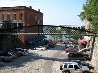 Looking from Bay Street at the Abercorn Street ramp from River Street.
