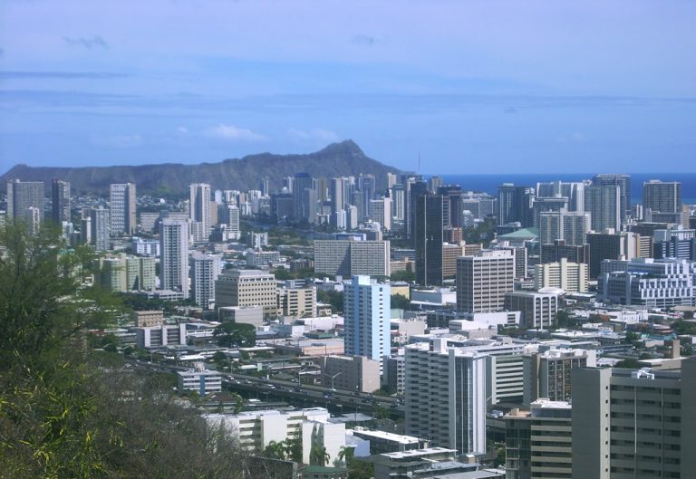 Punchbowl view of Honolulu, HI