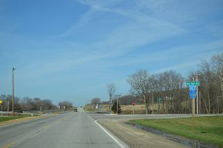 Scott County Road Y40 (Red Ball Road) angles northwest from Iowa 22 through rural areas of west Buffalo to the city of Blue Grass.