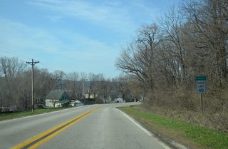 Iowa 22 advances west along the Mississippi River to the community of Fairport.