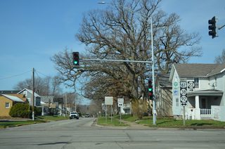 Park Avenue continues U.S. 61 Business & Iowa 38-92 south 0.4 miles to East 2nd Street. The trio angle southwest from there a third of a mile to the Norbert F. Beckey Bridge, where Iowa 38 ends and MSR 92 crosses the Mississippi River into Illinois.