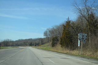 The exchange joining Iowa 22 and U.S. 61 Business (West River Drive) dates back to 1956.