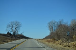 Reassurance marker for IA 22 west posted at the bluff line beyond 180th Street.