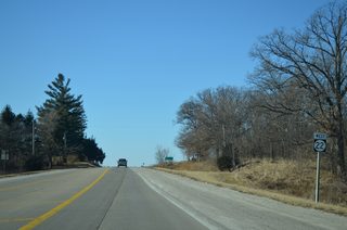 Leaving the Muscatine bypass and U.S. 61 & Iowa 92 behind, Iowa 22 climbs out of the Mississippi River valley on the 13 mile drive to Nichols.