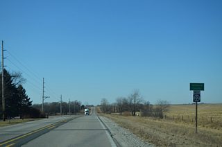 Crossing the Johnson County line on Iowa 22 west at Atwood Avenue.