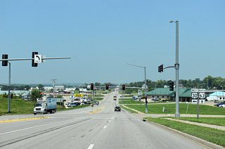 U.S. 30 travels 20 miles west to Marshalltown while U.S. 63 advances north along Harding Street into central Toledo. 