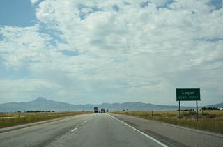 U.S. 91 diverges from the I-15 corridor southeast to Logan, Utah before returning at Brigham City.