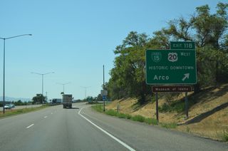 U.S. 20 overlaps with I-15 south to the parclo interchange (Exit 118) with W Broadway Street and Business Loop I-15/U.S. 20 Business east to U.S. 26 in Downtown Idaho Falls.