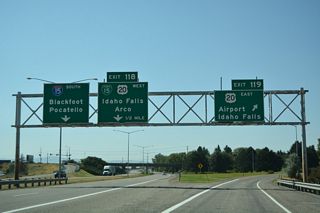 Ross Fork Road east at Interstate 15 in Fort Hall, Utah