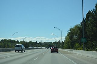 U.S. 20/26 (Boise Connector) cross the Boise River west of Shoreline Drive.