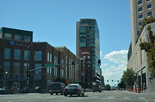 Capitol Boulevard extends south from the Idaho State Capitol at Jefferson Street across the Boise River to Boise State University and Vista Avenue.