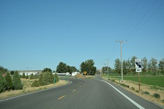 SH 78 curves north from Spangler Road onto Main Street into unincorporated Hammett.