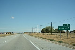 The diamond interchange joining I-84/U.S. 20-26-30 with Simco Road was built in 1960.