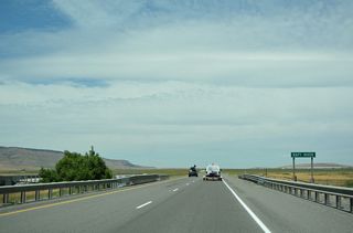 Interstate 84 spans the Raft River northwest of mile marker 235.