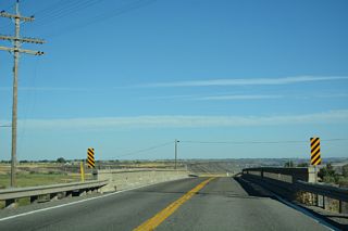 The vintage bridge taking U.S. 30 across the UP Railroad was replaced with a modern span in 2020.