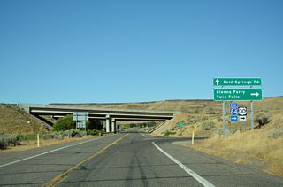 The east end of the former business route into Hammett.