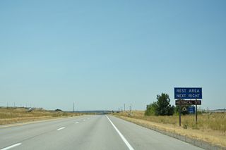 The westbound rest area at mile marker 31 includes the Oregon Trail historical site.