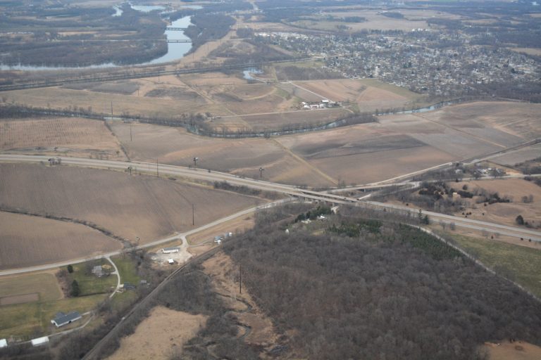 Air photo of U.S. 6 at I-74/280 - Colona, IL