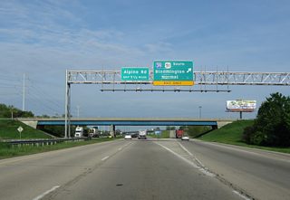 I-39/U.S. 51 transition to a rural freeway south from Rockford and Cherry Valley as U.S. 20 remains west toward Downtown and RFD Airport. U.S. 20 joins Rockford with Freeport and Dubuque, Iowa.