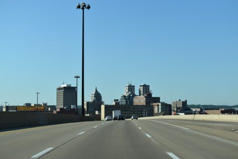 Interstate 74 west in Peoria, Illinois