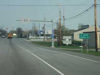 U.S. 20 at the intersection with SR 15. SR 15 goes for 95 miles from Marion north to Wabash, Warsaw and Goshen. North of U.S. 20, it connects with Bristol and the Indiana Toll Road before crossing the Michigan state line.