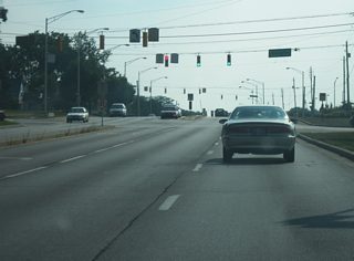 Jefferson Boulevard at the intersection with Hillegas Road/Ardmore Avenue. Hillegas Road and its southern counterpart Ardmore Avenue are a major north-south arterial that begins at California Road and heads south to Airport Expressway.