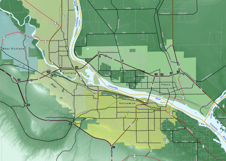 Tri-Cities Washington Map