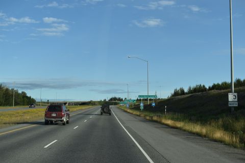SR 3 (Parks Highway) north at Trunk Road in Gateway, Alaska