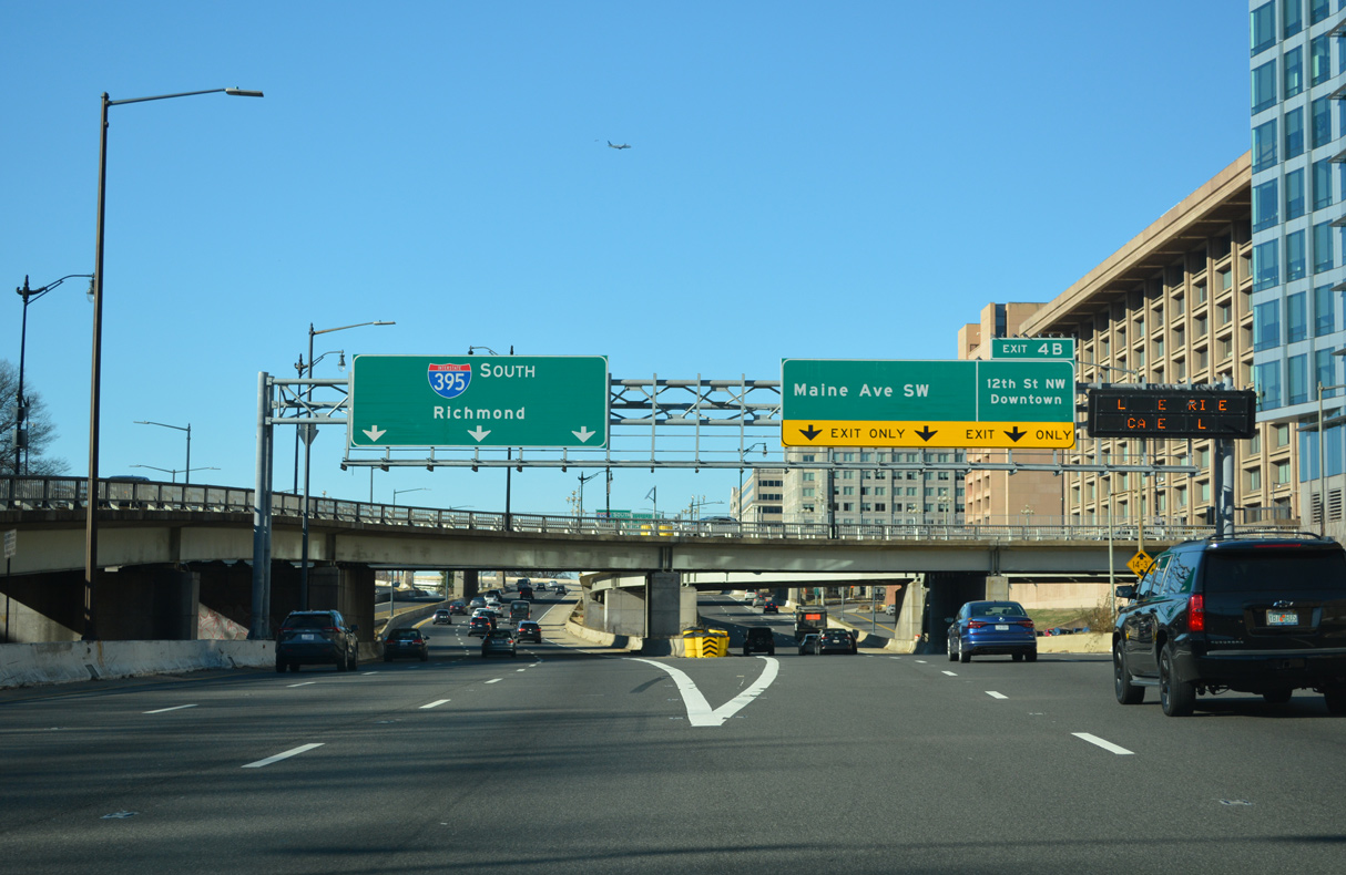 I-395 south at Maine Avenue SW in Washington, DC.