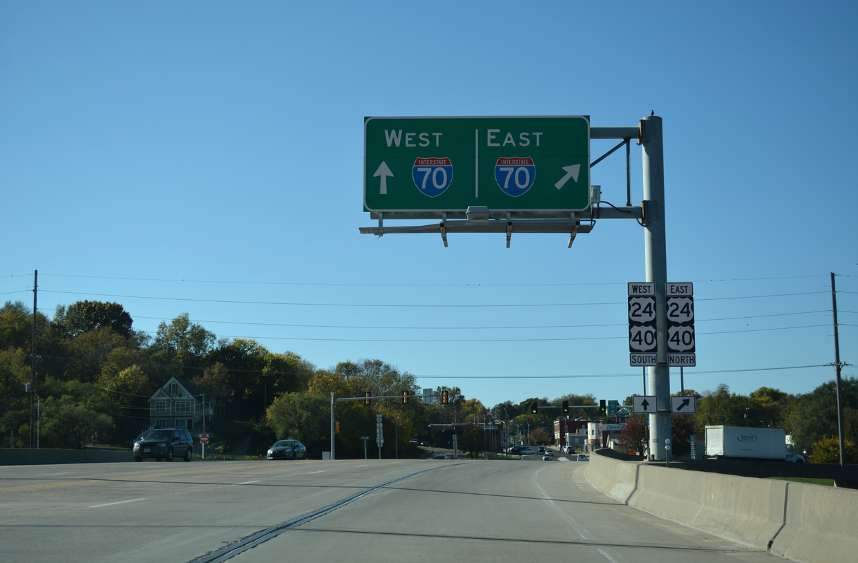 36x24 Metal Art Decor Topeka Kansas STEEL Highway Sign Interstate I-70 W KS