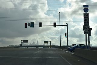 U.S. 24/40/169 overlap with Interstate 70 east to the North Loop around Downtown Kansas City, Missouri.