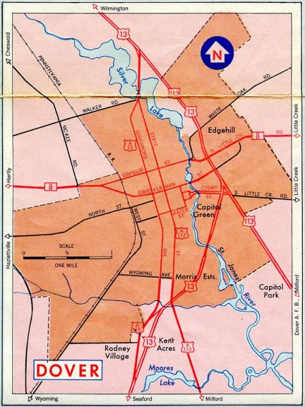 1964 map of Dover, DE