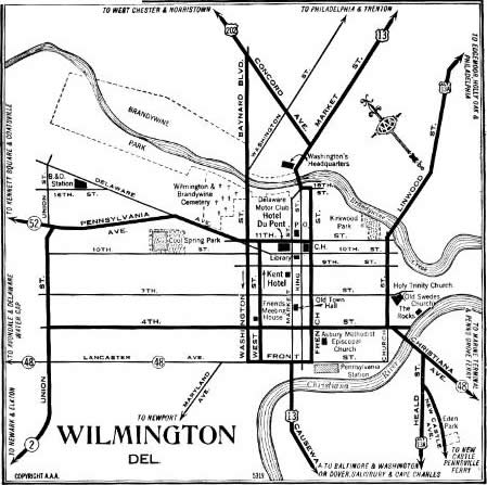 Wilmington, DE - 1937 Map